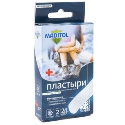 Лейкопластырь бактерицидный, Maditol (Мадитол) 24 шт классический