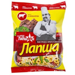 Лапша быстрого приготовления, ЛапшЫн 50 г 1 шт со вкусом говядины пакет