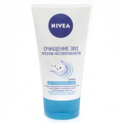 Гель для умывания для женщин, Nivea (Нивея) 150 мл Визаж янг очищающий 5 в 1