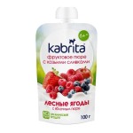 Пюре, Kabrita (Кабрита) 100 г фруктовое с козьими сливками лесные ягоды с яблочным пюре