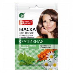 Маска для волос Народные рецепты крапивная восстановление и питание 30 мл